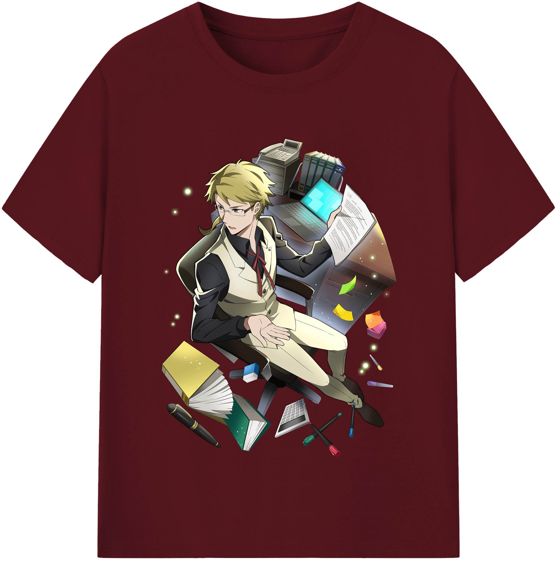 （画像用） 文豪ストレイドッグス Bungo Stray Dogs 綿100％半袖Tシャツ（フロントプリント）